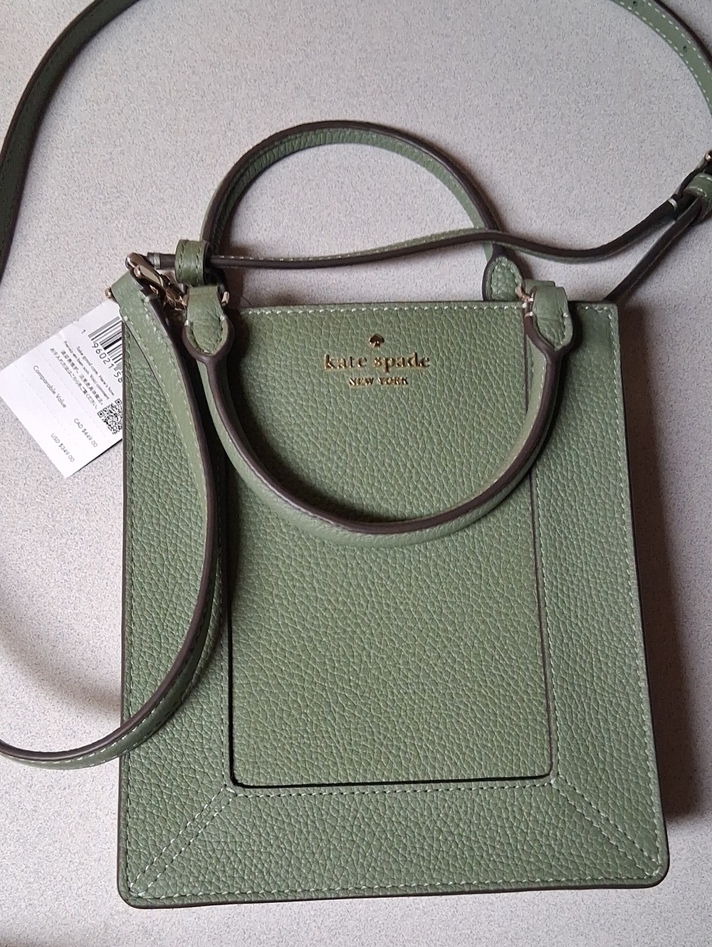 Kate Spade Lena Mini Tote In Green  Pebbled Leather.
